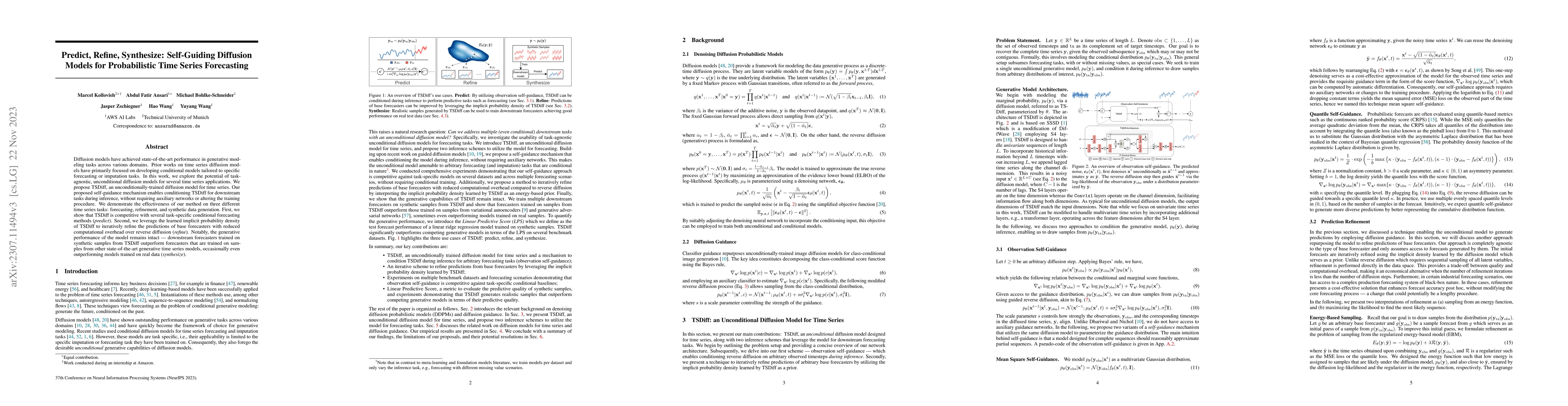 Thumbnail for Predict, Refine, Synthesize: Self-Guiding Diffusion Models for
  Probabilistic Time Series Forecasting