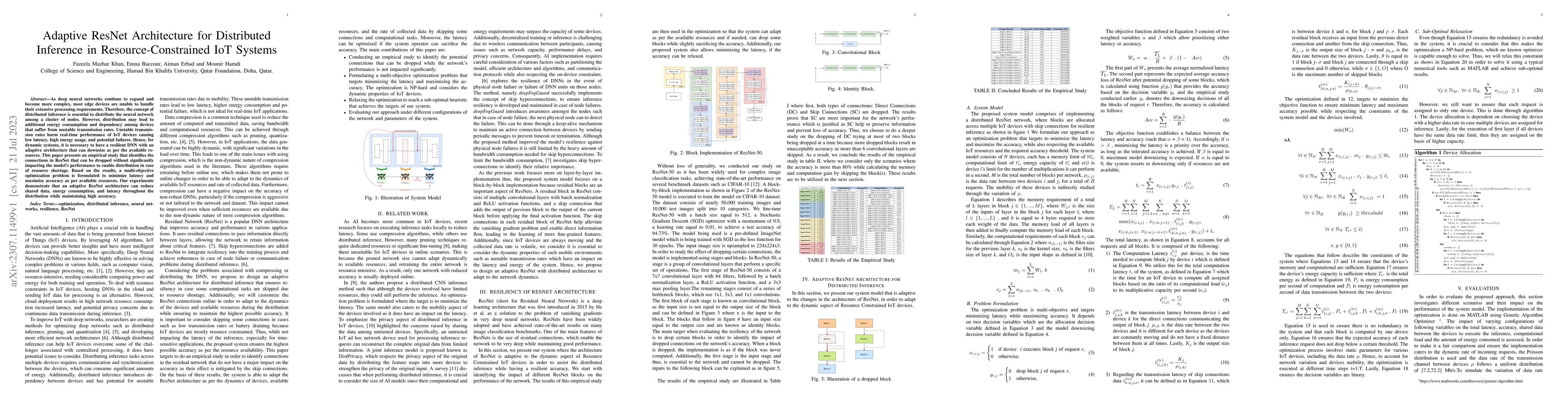 Thumbnail for Adaptive ResNet Architecture for Distributed Inference in
  Resource-Constrained IoT Systems
