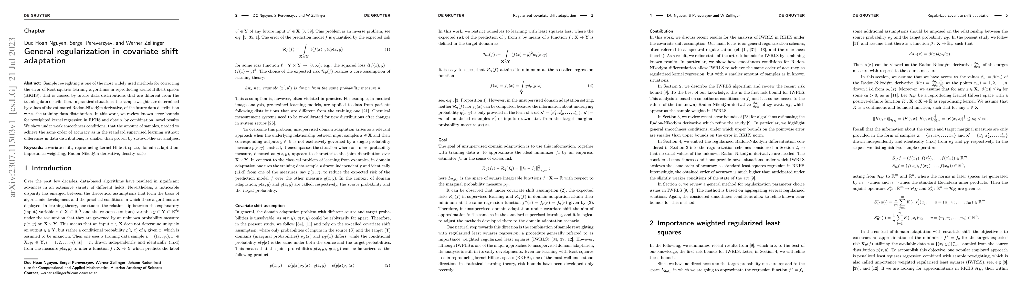 Thumbnail for General regularization in covariate shift adaptation