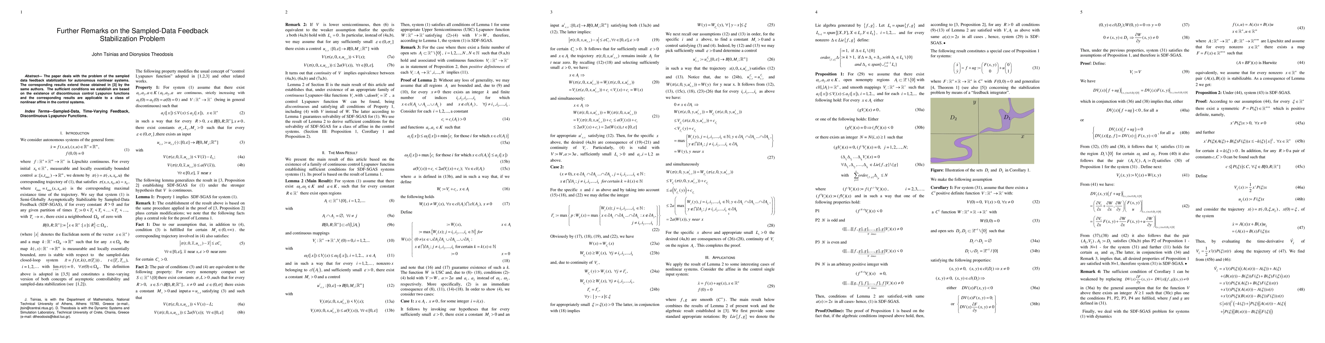 Thumbnail for Further Remarks on the Sampled-Data Feedback Stabilization Problem