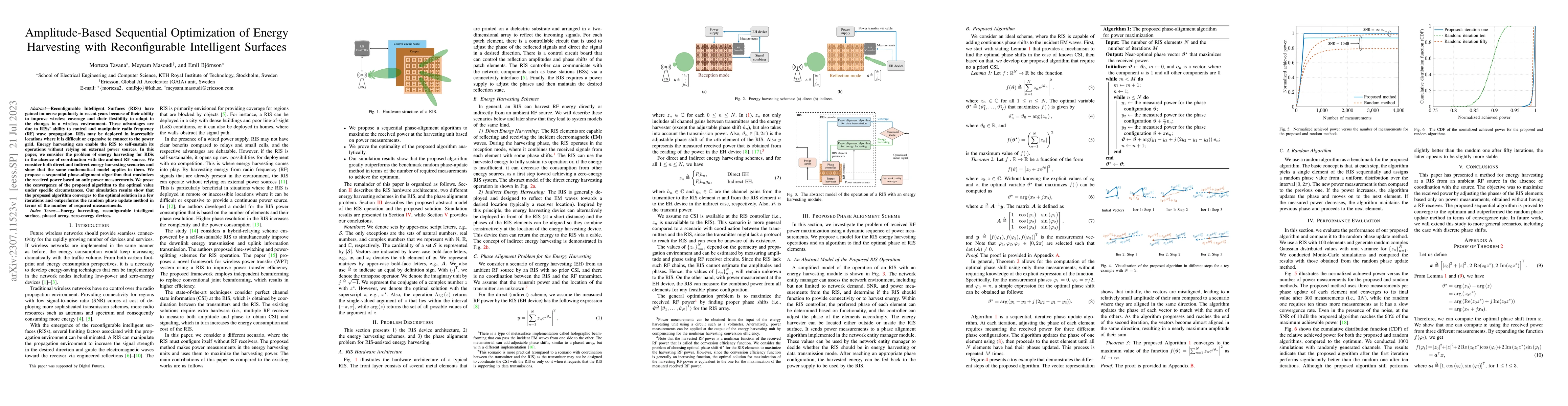 Thumbnail for Amplitude-Based Sequential Optimization of Energy Harvesting with
  Reconfigurable Intelligent Surfaces