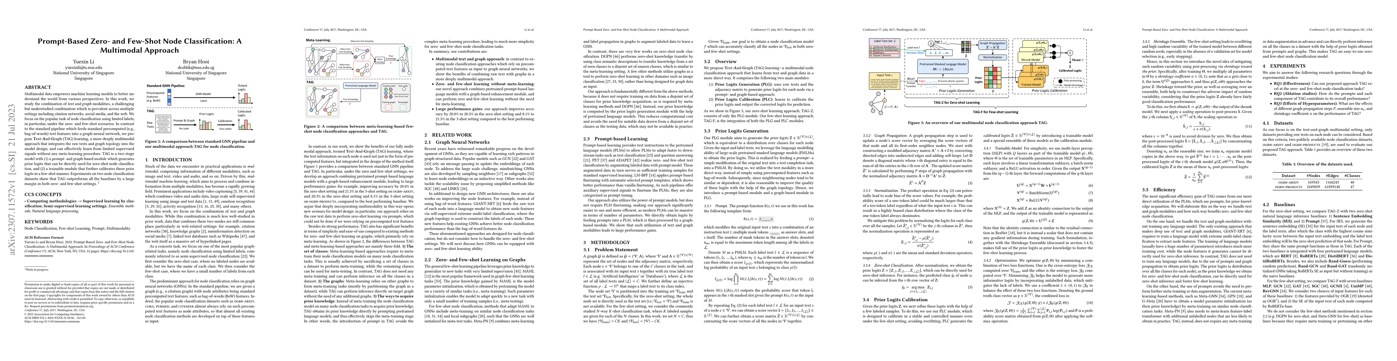 Thumbnail for Prompt-Based Zero- and Few-Shot Node Classification: A Multimodal
  Approach