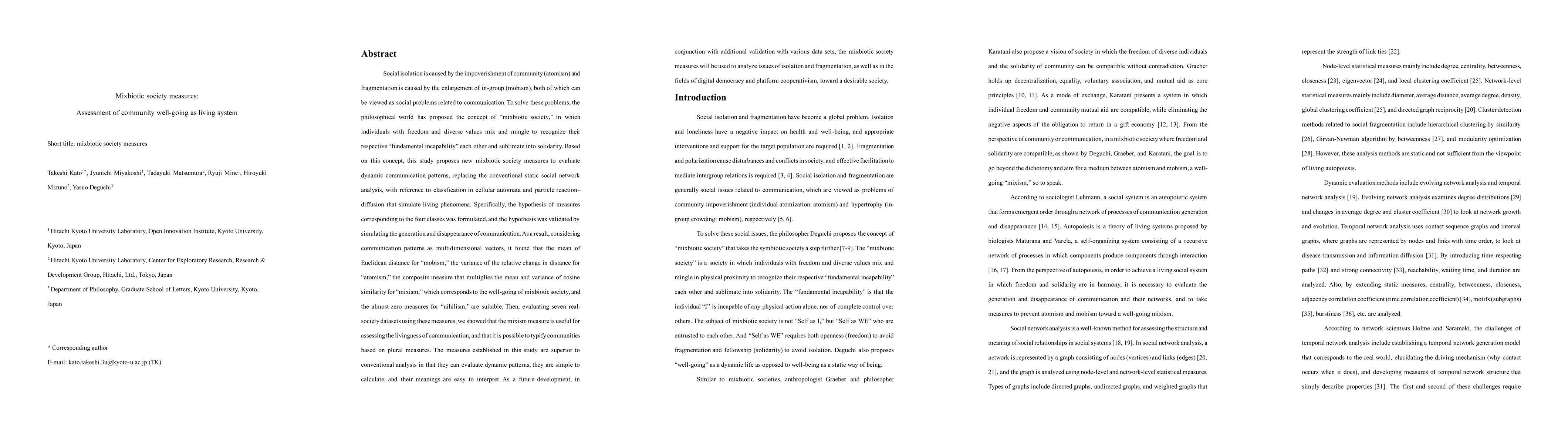 Thumbnail for Mixbiotic society measures: Assessment of community well-going as living
  system
