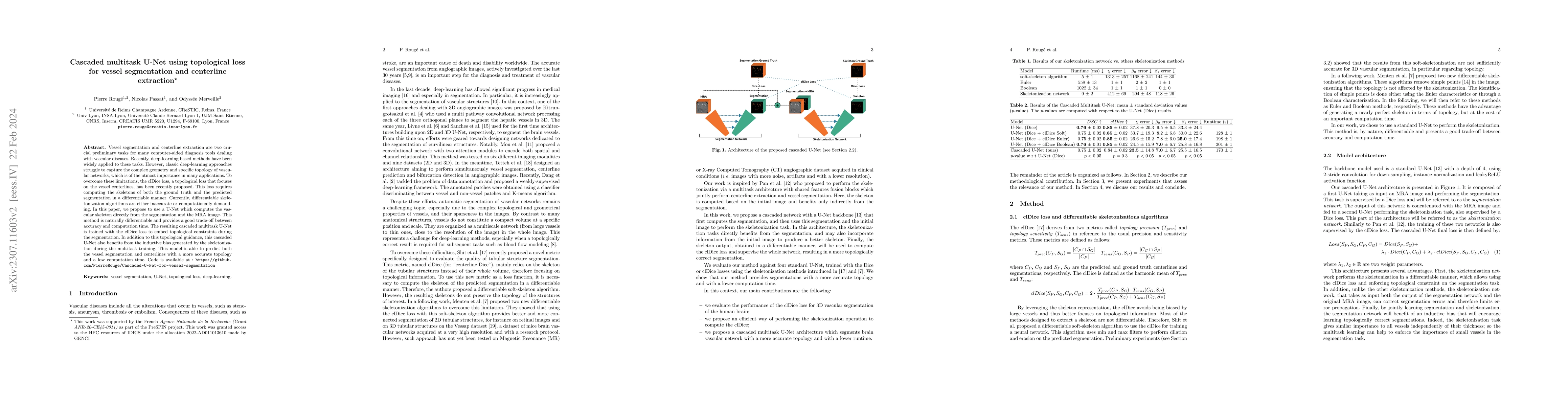 Thumbnail for Cascaded multitask U-Net using topological loss for vessel segmentation
  and centerline extraction