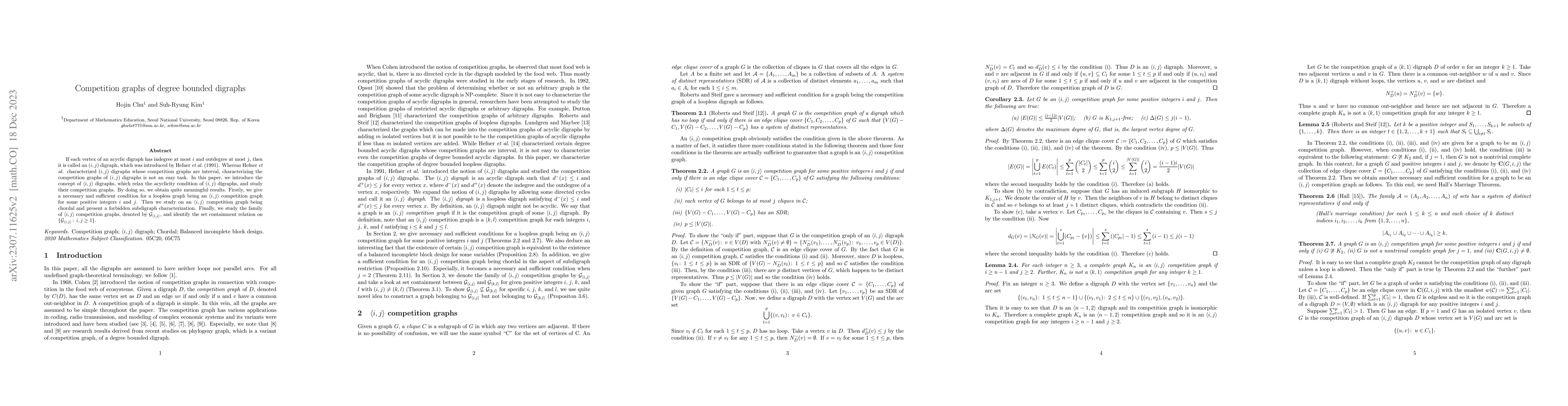 Thumbnail for Competition graphs of degree bounded digraphs