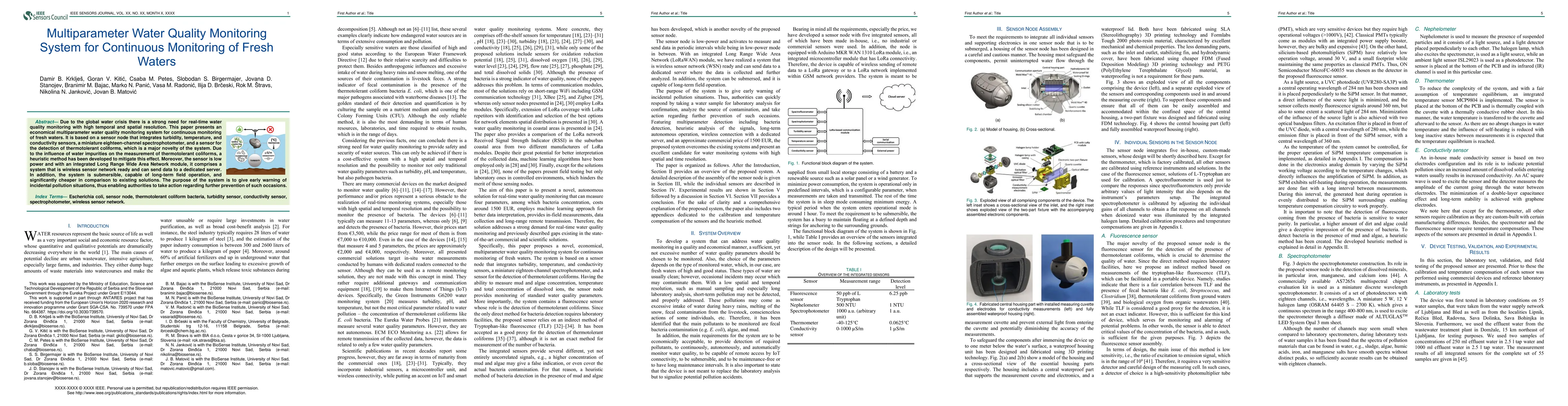Thumbnail for Multiparameter Water Quality Monitoring System for Continuous Monitoring
  of Fresh Waters