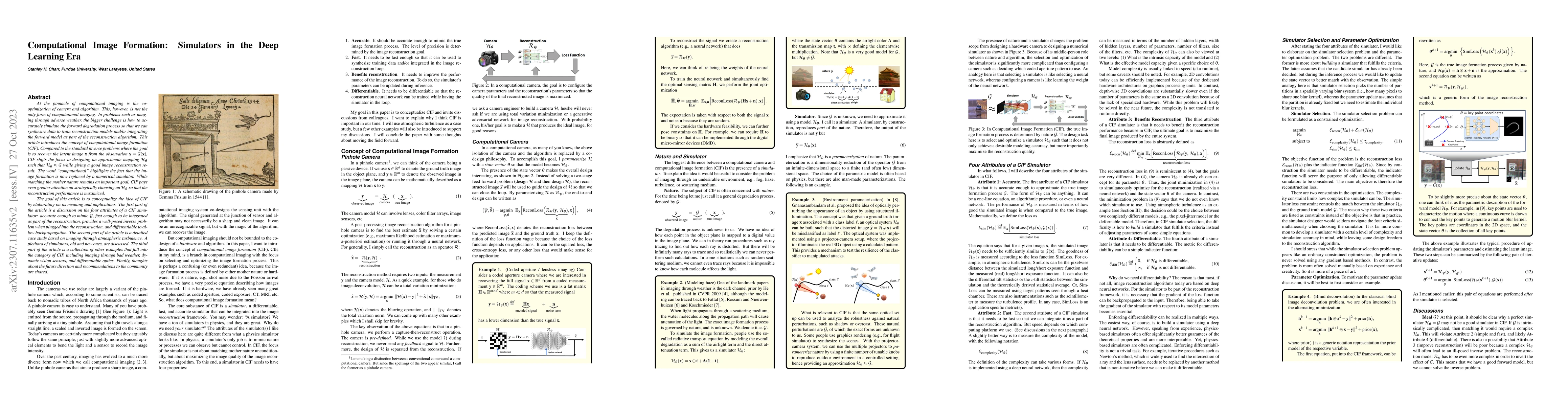 Thumbnail for Computational Image Formation: Simulators in the Deep Learning Era