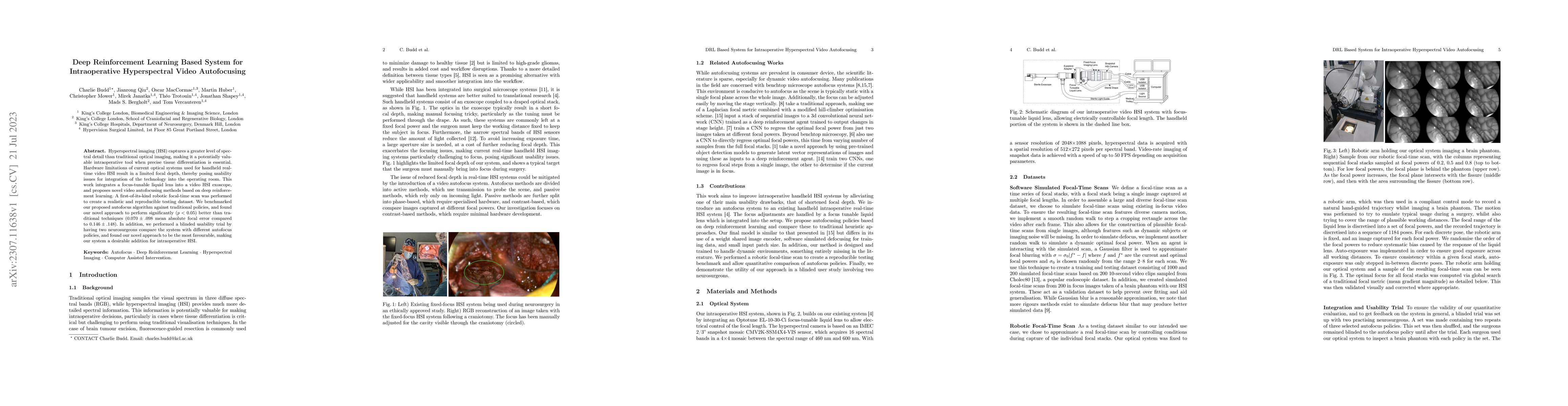 Thumbnail for Deep Reinforcement Learning Based System for Intraoperative
  Hyperspectral Video Autofocusing