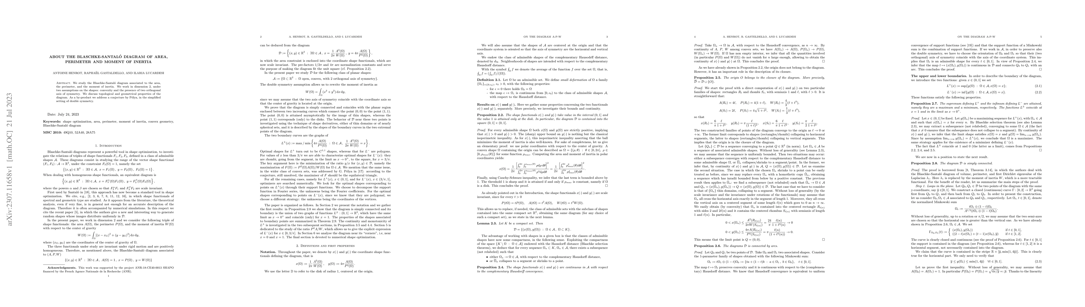 Thumbnail for About the Blaschke-Santalo diagram of area, perimeter and moment of
  inertia