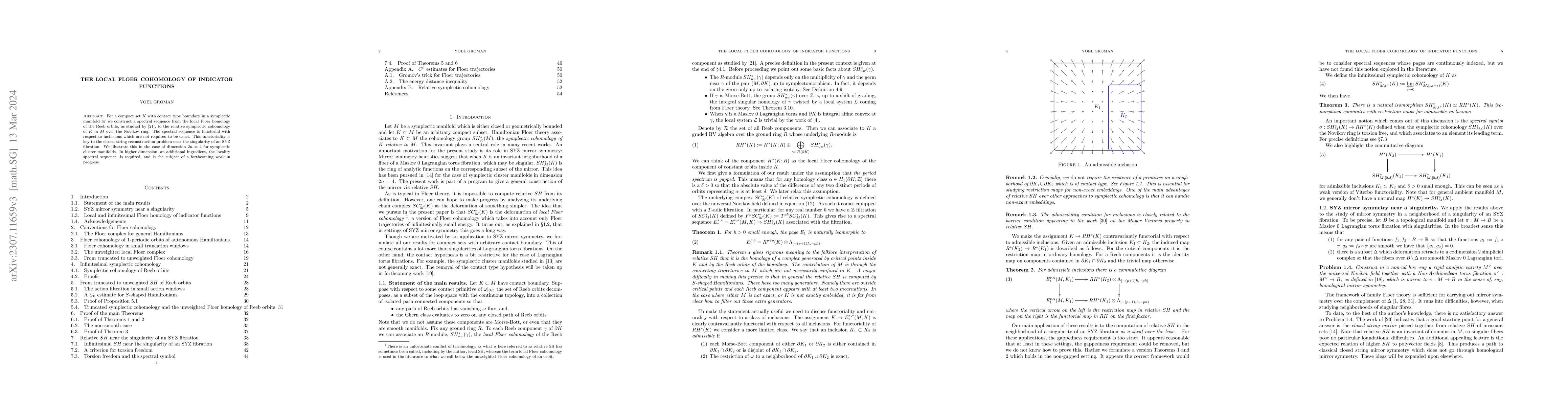 Thumbnail for The local Floer cohomology of indicator functions