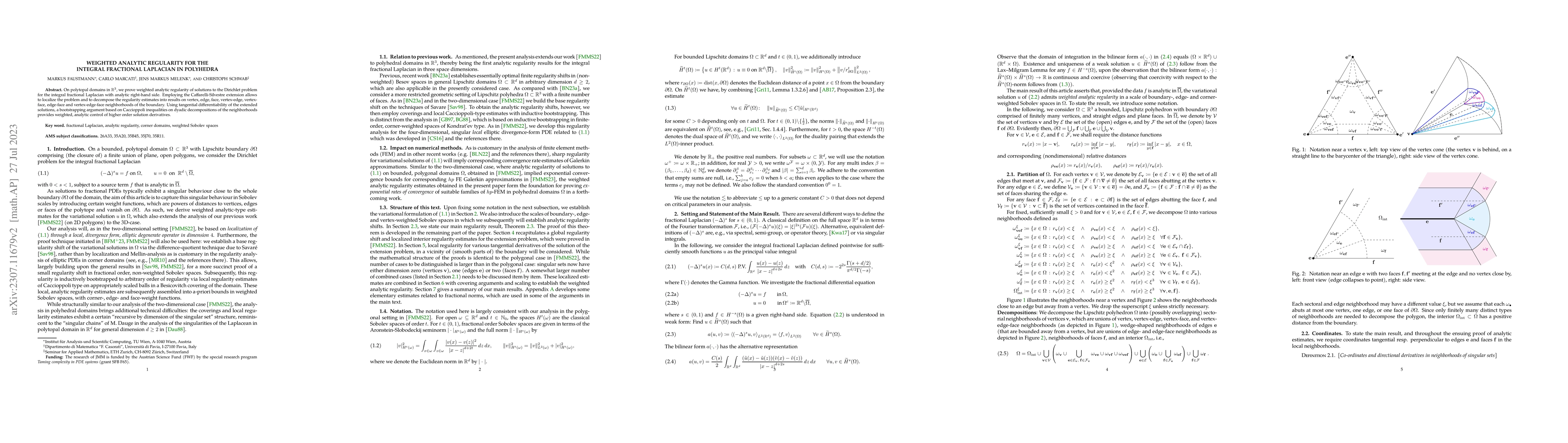Thumbnail for Weighted analytic regularity for the integral fractional Laplacian in
  polyhedra