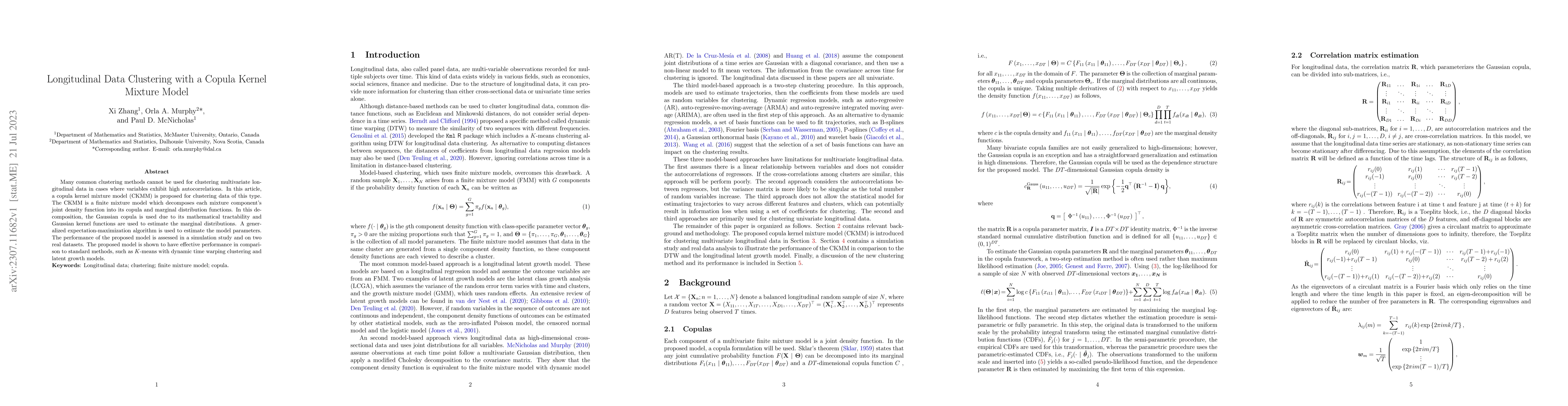 Thumbnail for Longitudinal Data Clustering with a Copula Kernel Mixture Model