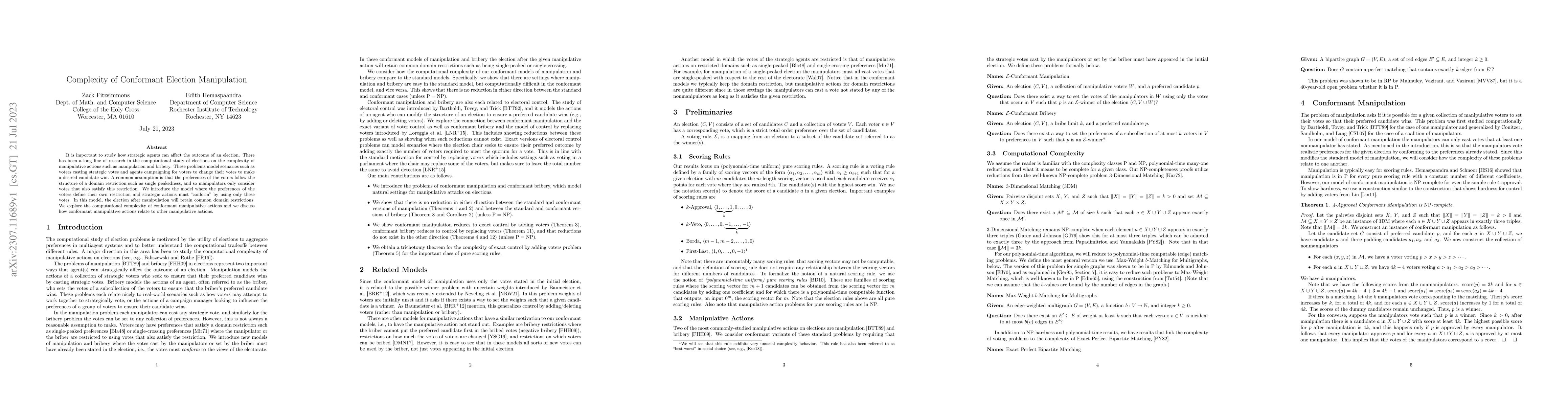 Thumbnail for Complexity of Conformant Election Manipulation