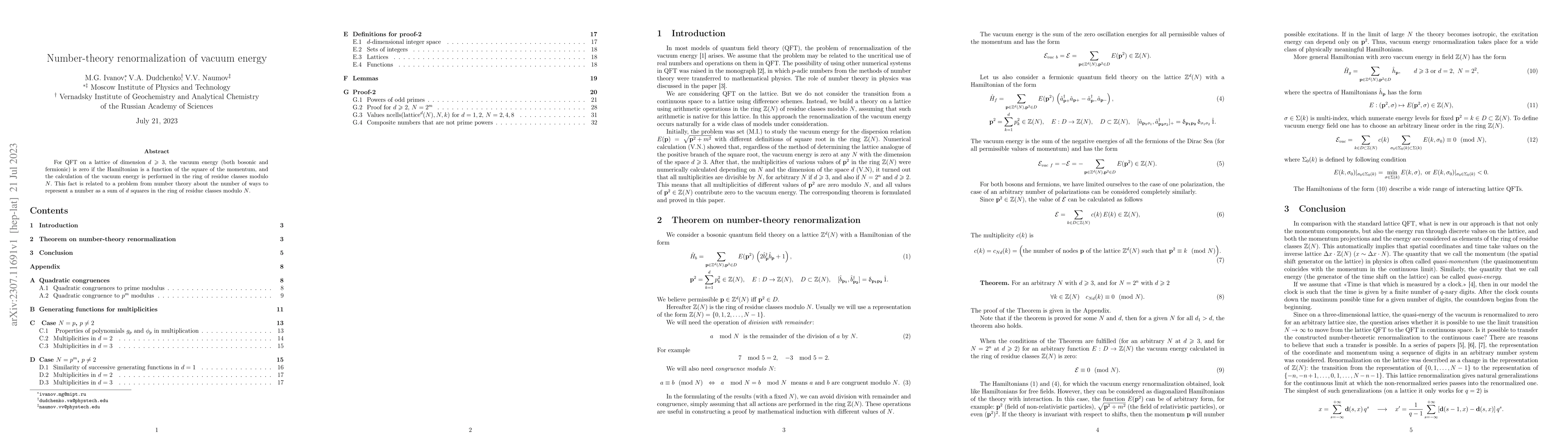 Thumbnail for Number-theory renormalization of vacuum energy