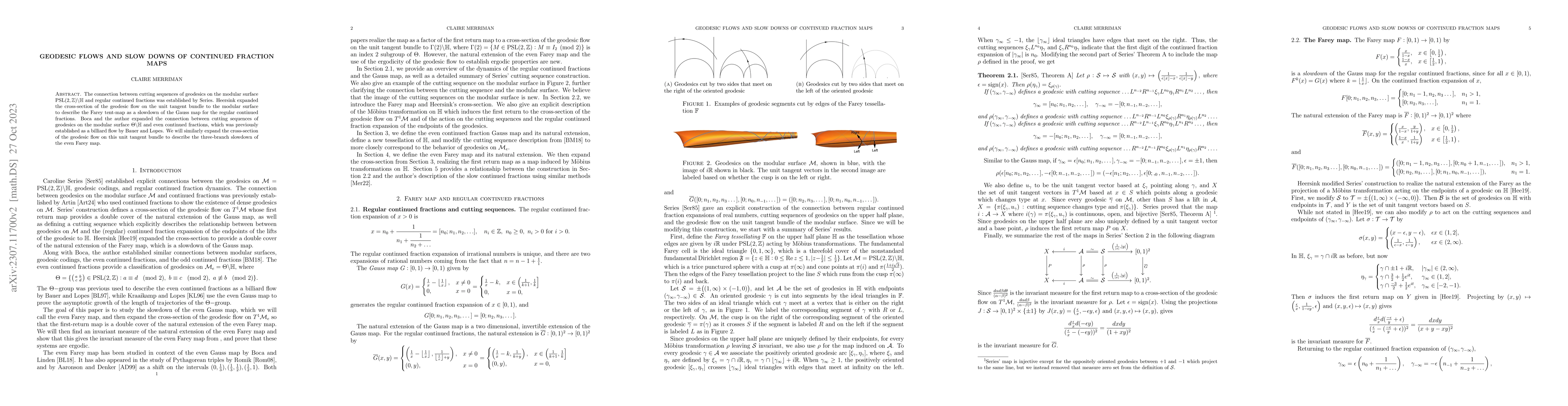 Thumbnail for Geodesic flows and slow downs of continued fraction maps