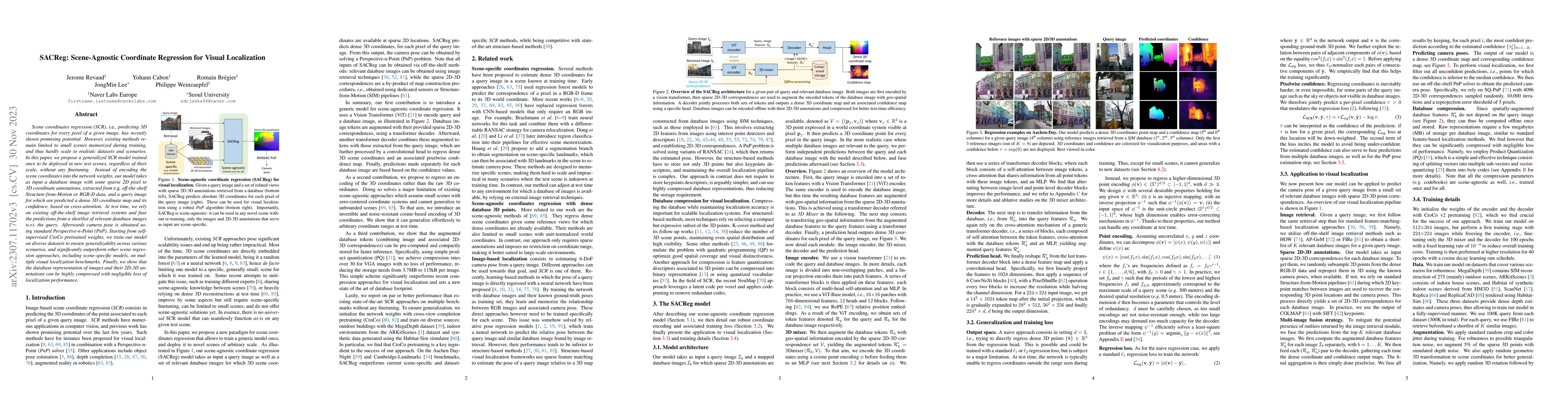 Thumbnail for SACReg: Scene-Agnostic Coordinate Regression for Visual Localization