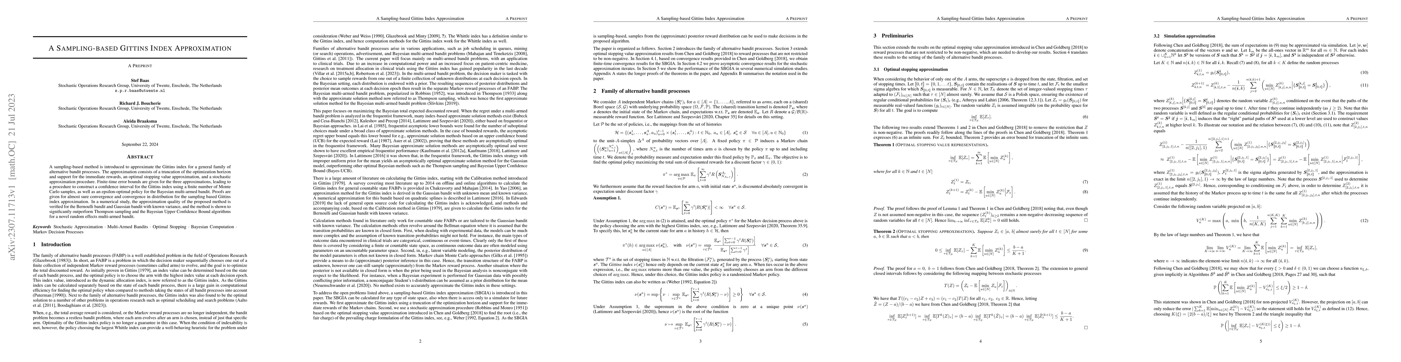 Thumbnail for A Sampling-Based Method for Gittins Index Approximation