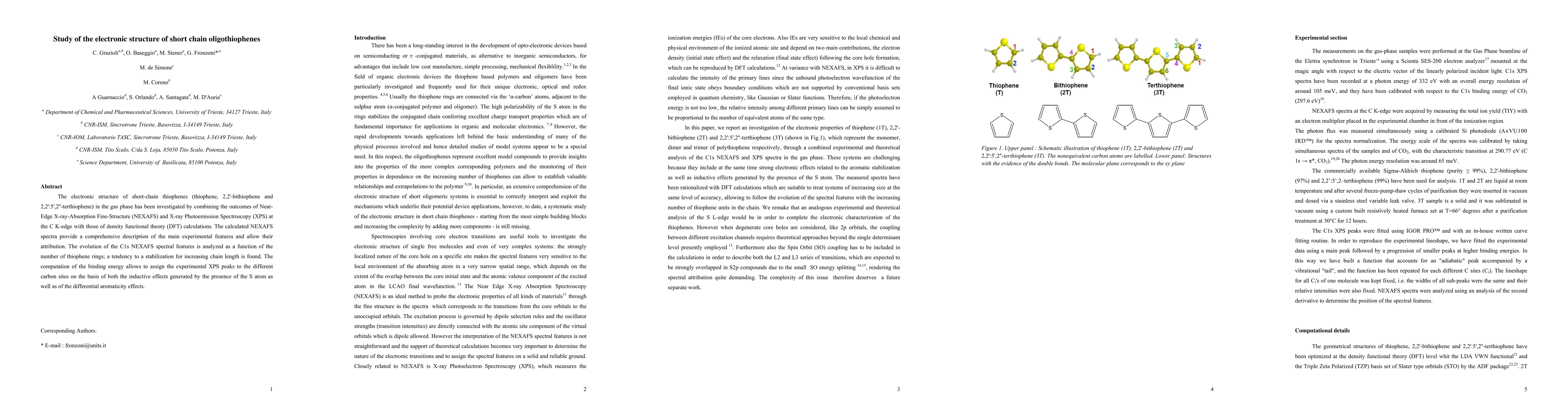 Thumbnail for Study of the electronic structure of short chain oligothiophenes