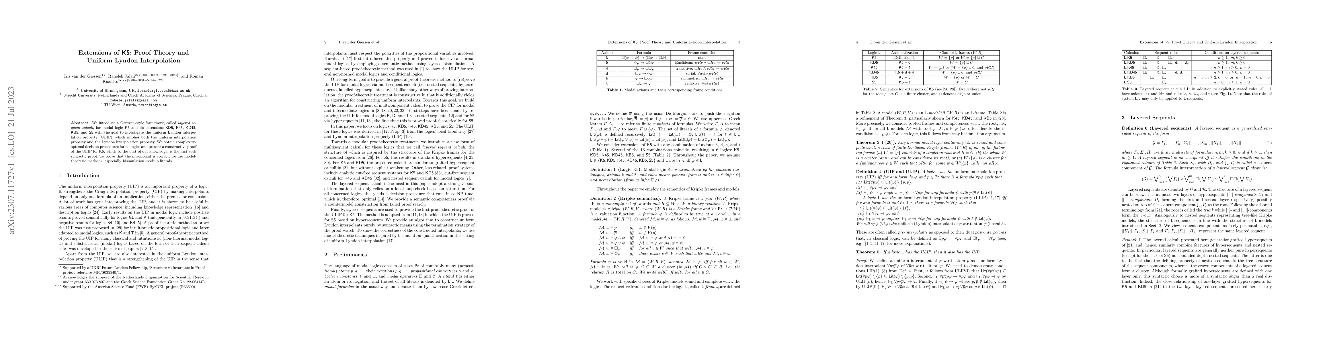 Thumbnail for Extensions of K5: Proof Theory and Uniform Lyndon Interpolation