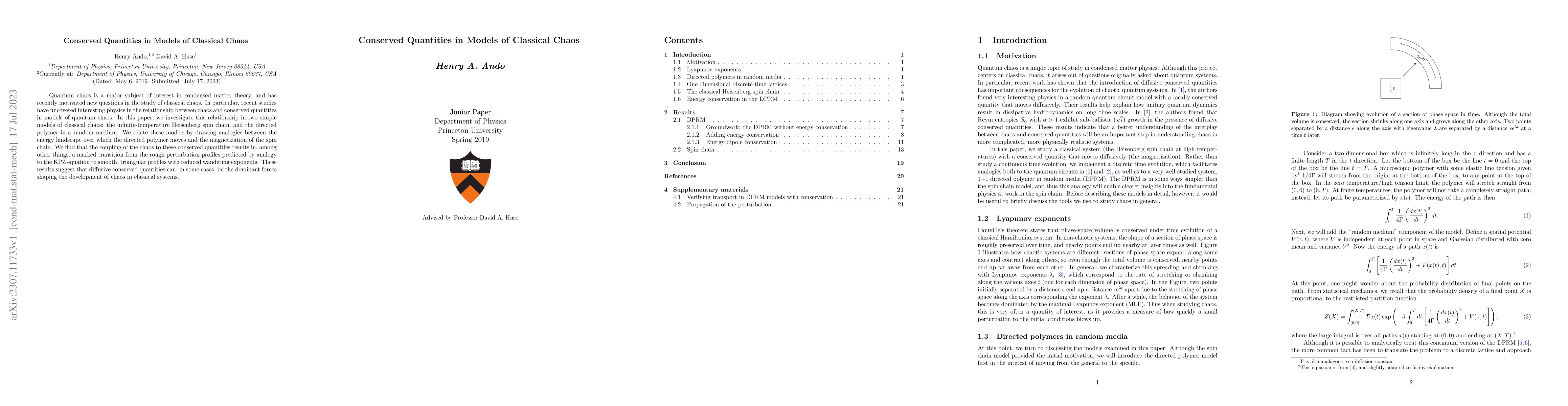 Thumbnail for Conserved Quantities in Models of Classical Chaos
