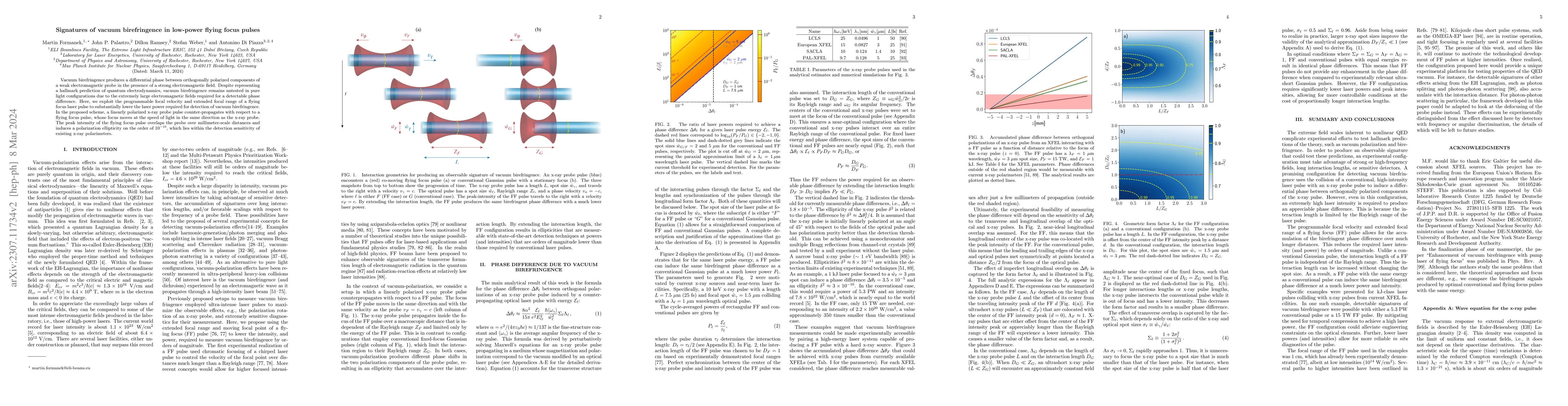Thumbnail for Signatures of vacuum birefringence in low-power flying focus pulses