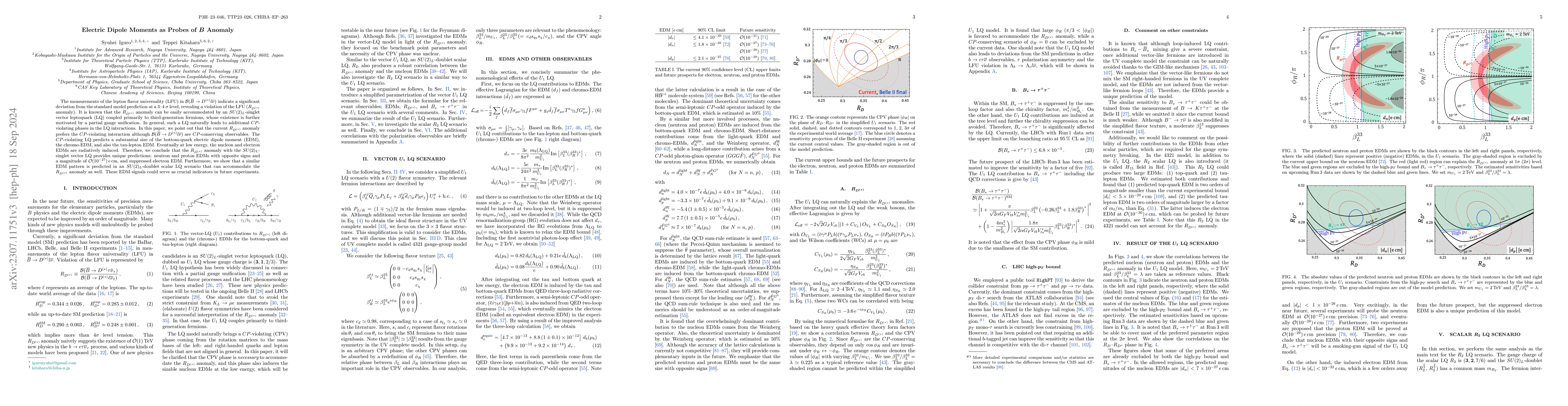 Thumbnail for Electric Dipole Moments as Probes of $B$ Anomaly