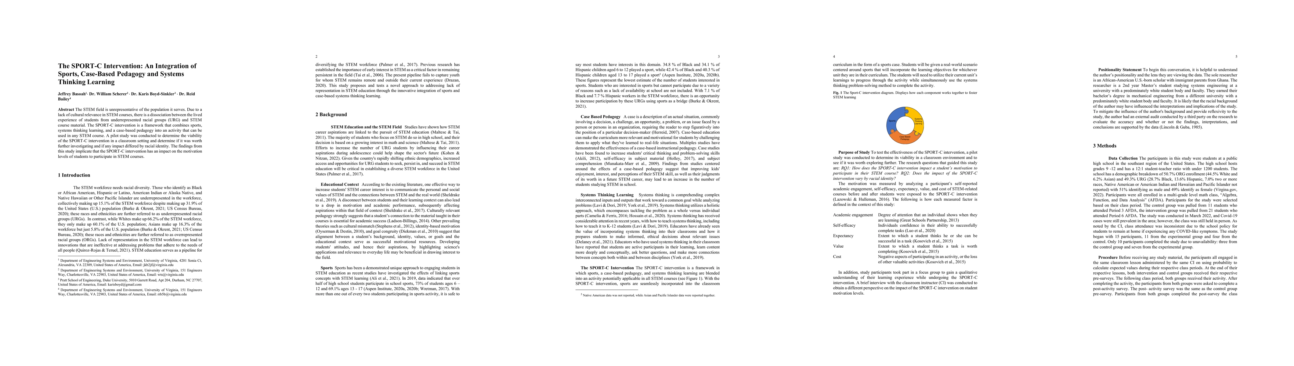 Thumbnail for The SPORT-C Intervention: An Integration of Sports, Case-Based Pedagogy
  and Systems Thinking Learning