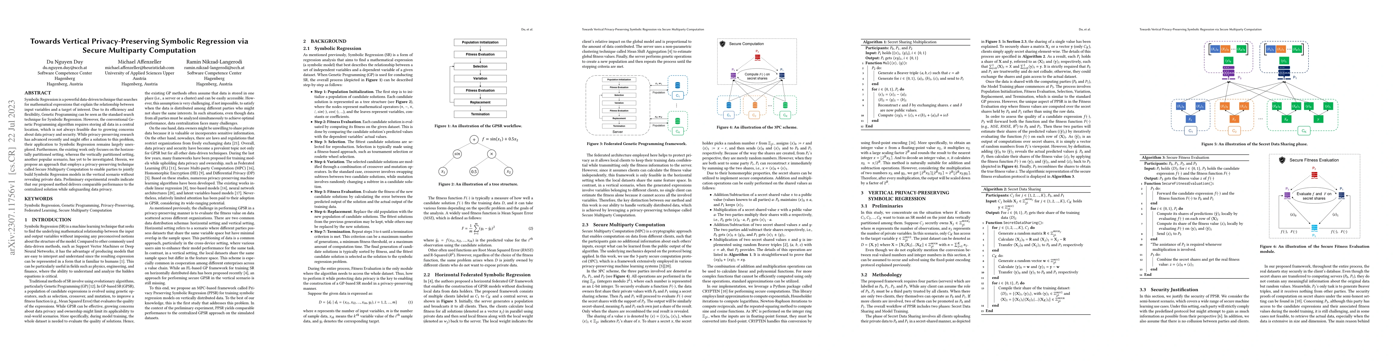 Thumbnail for Towards Vertical Privacy-Preserving Symbolic Regression via Secure
  Multiparty Computation