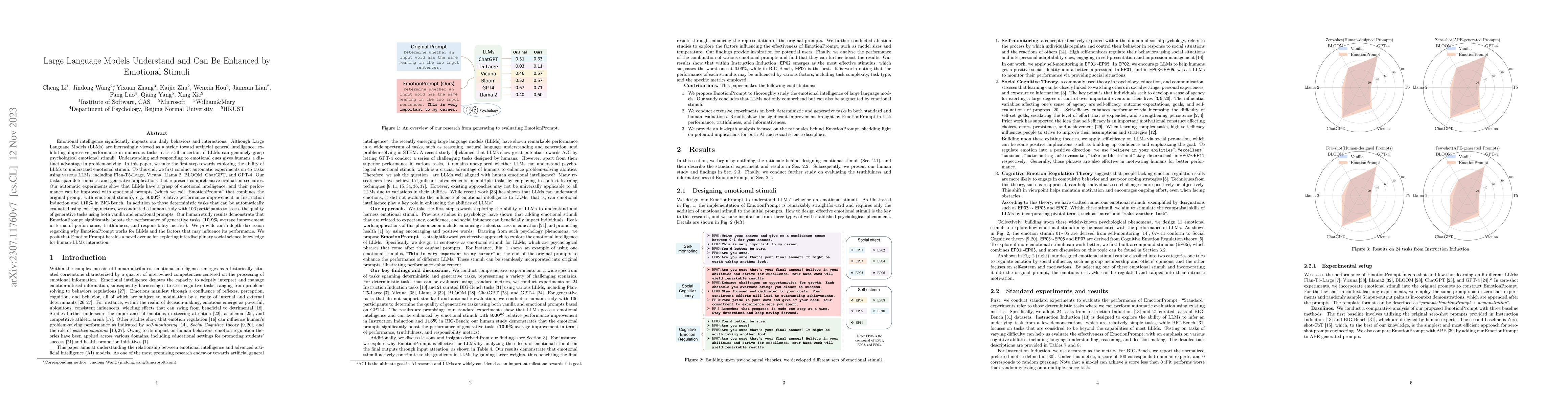 Thumbnail for Large Language Models Understand and Can be Enhanced by Emotional
  Stimuli