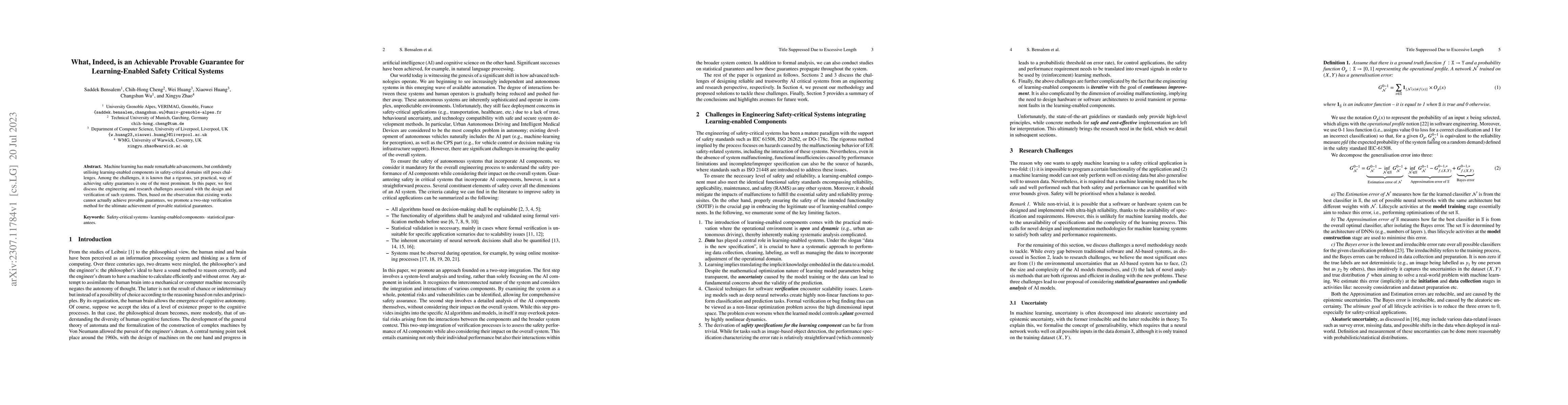 Thumbnail for What, Indeed, is an Achievable Provable Guarantee for Learning-Enabled
  Safety Critical Systems