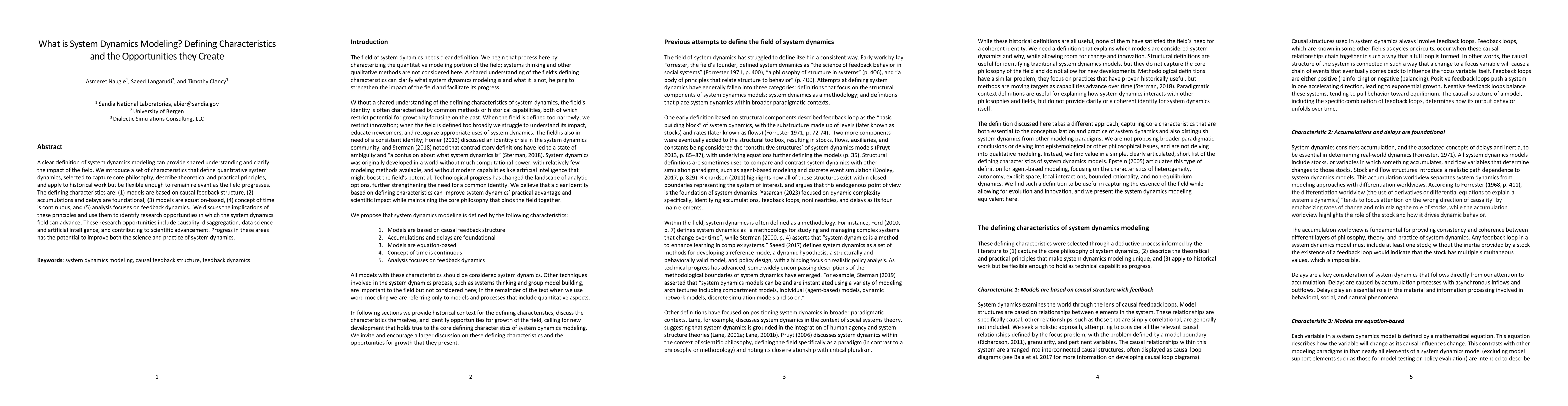 Thumbnail for What is System Dynamics Modeling? Defining Characteristics and the
  Opportunities they Create