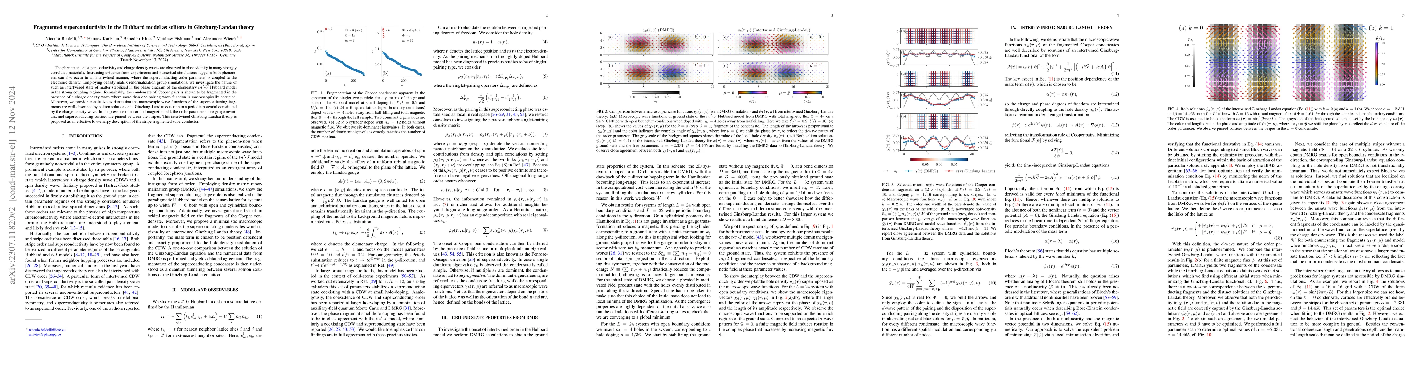 Thumbnail for Fragmented superconductivity in the Hubbard model as solitons in
  Ginzburg-Landau theory