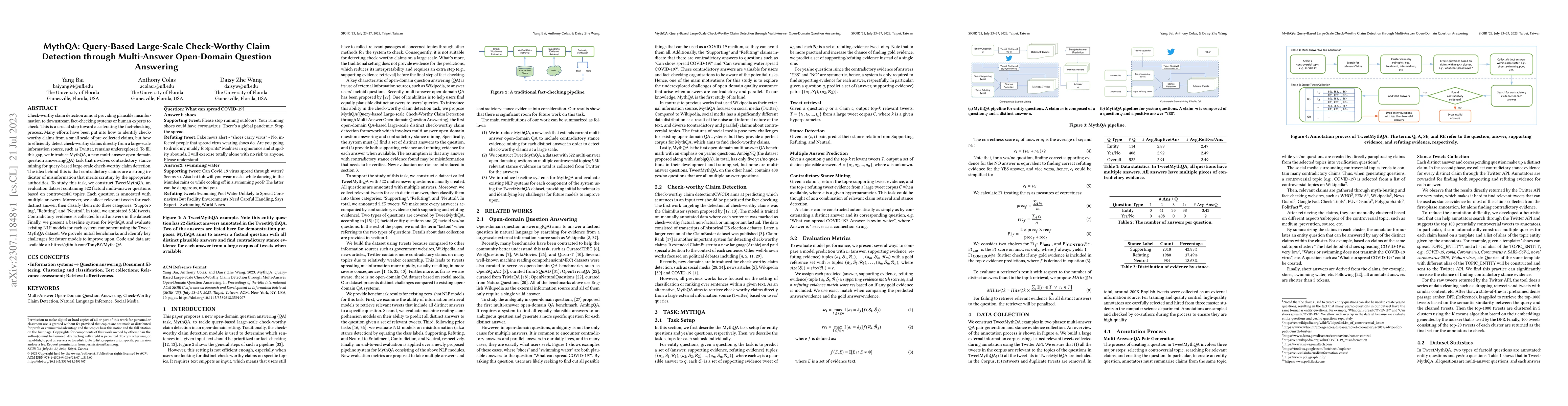Thumbnail for MythQA: Query-Based Large-Scale Check-Worthy Claim Detection through
  Multi-Answer Open-Domain Question Answering