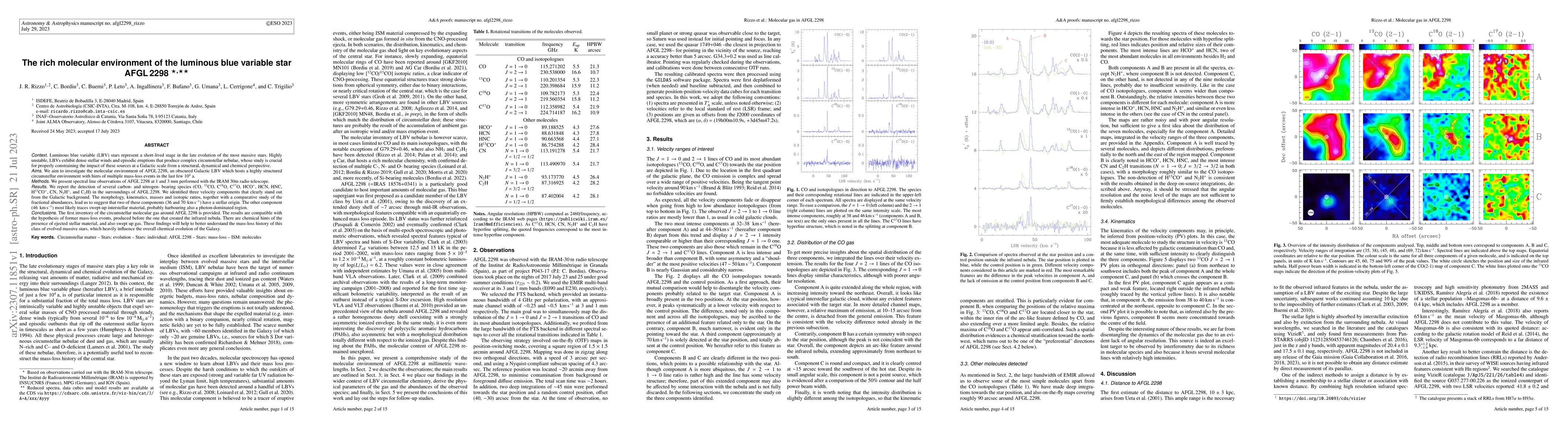 Thumbnail for The rich molecular environment of the luminous blue variable star AFGL
  2298