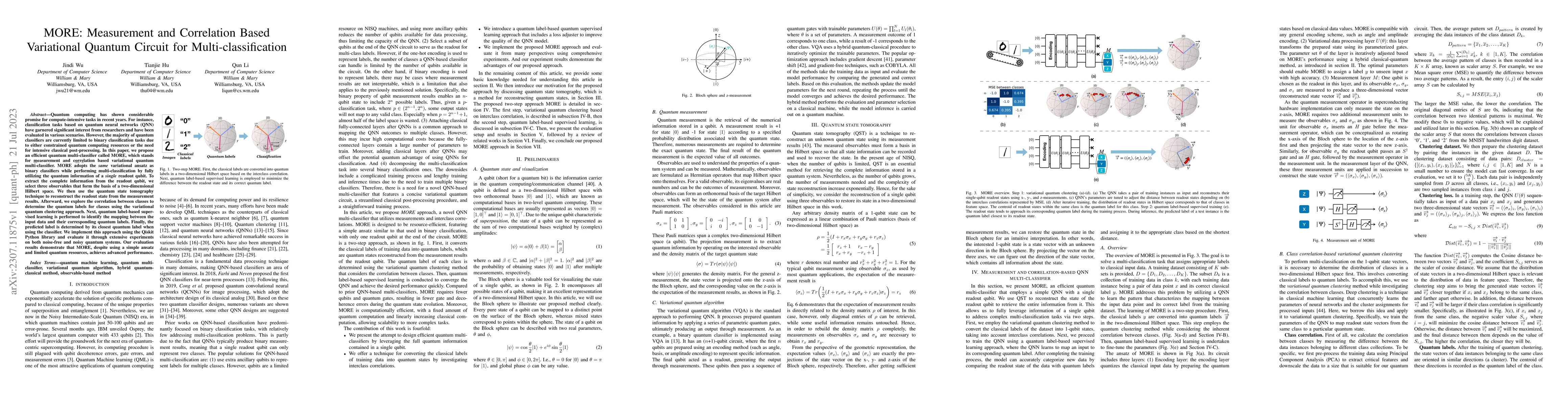 Thumbnail for MORE: Measurement and Correlation Based Variational Quantum Circuit for
  Multi-classification