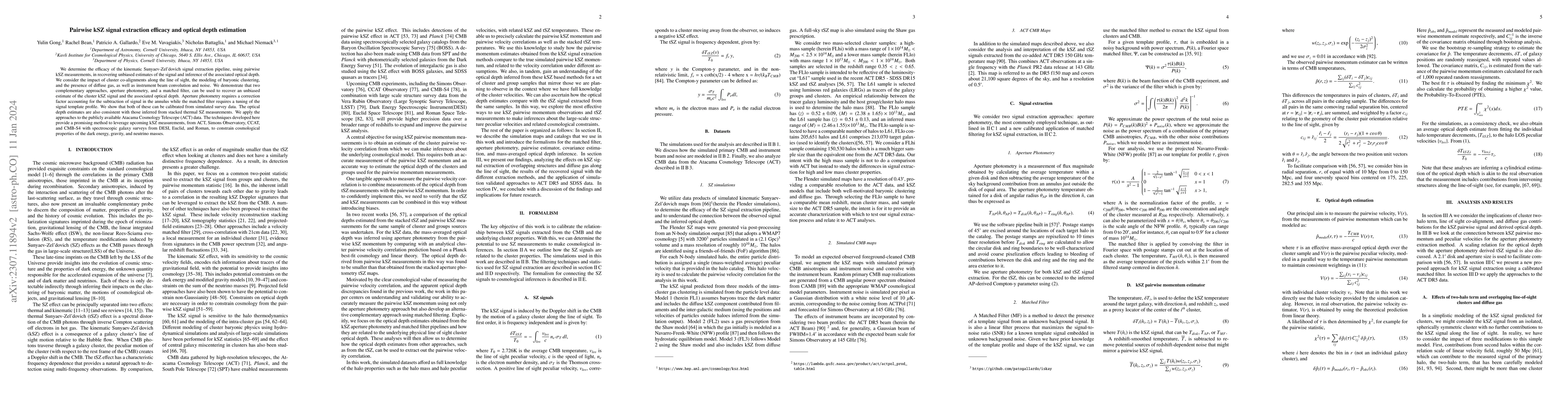 Thumbnail for Pairwise kSZ signal extraction efficacy and optical depth estimation