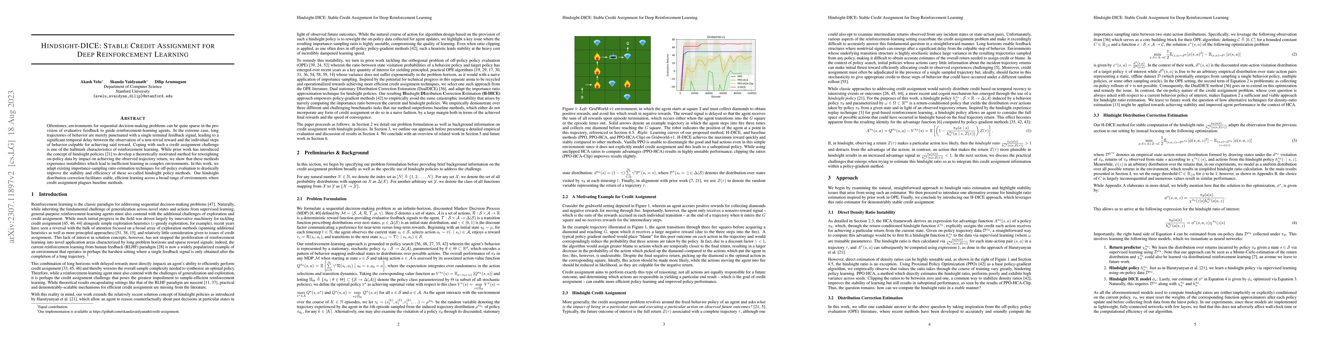 Thumbnail for Hindsight-DICE: Stable Credit Assignment for Deep Reinforcement Learning