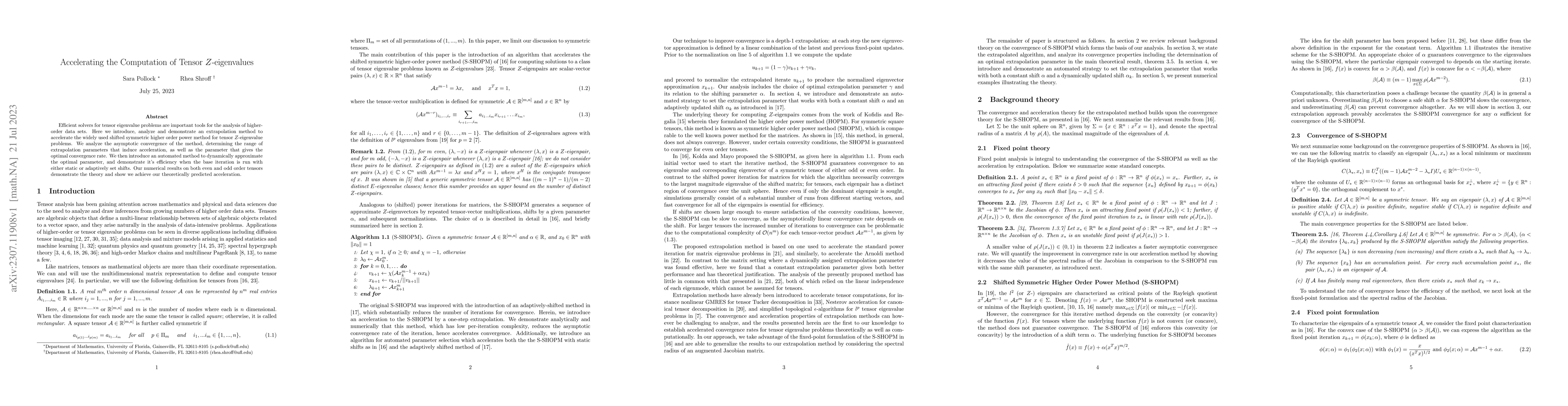 Thumbnail for Accelerating the Computation of Tensor $Z$-eigenvalues