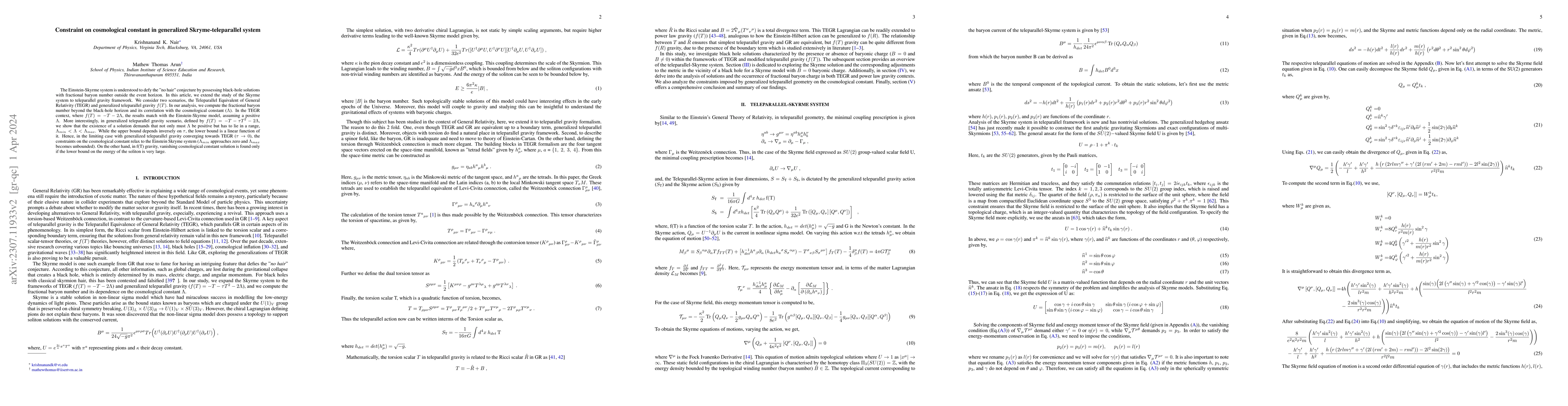 Thumbnail for Constraint on cosmological constant in generalized Skryme-teleparallel
  system