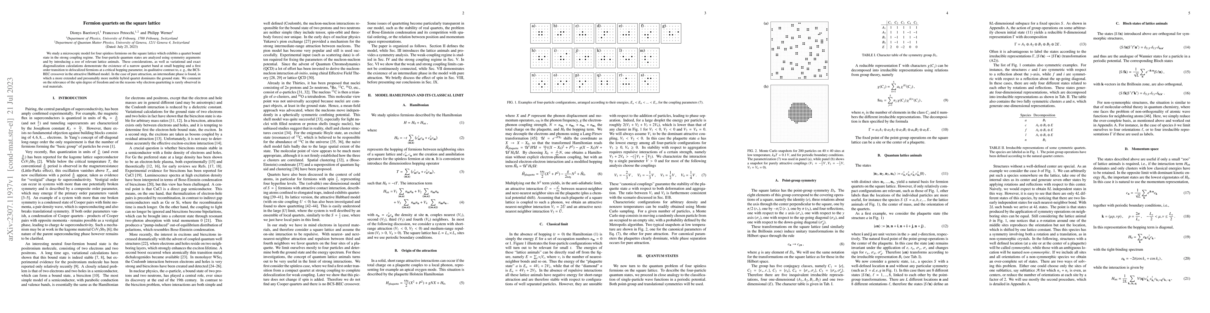 Thumbnail for Fermion quartets on the square lattice