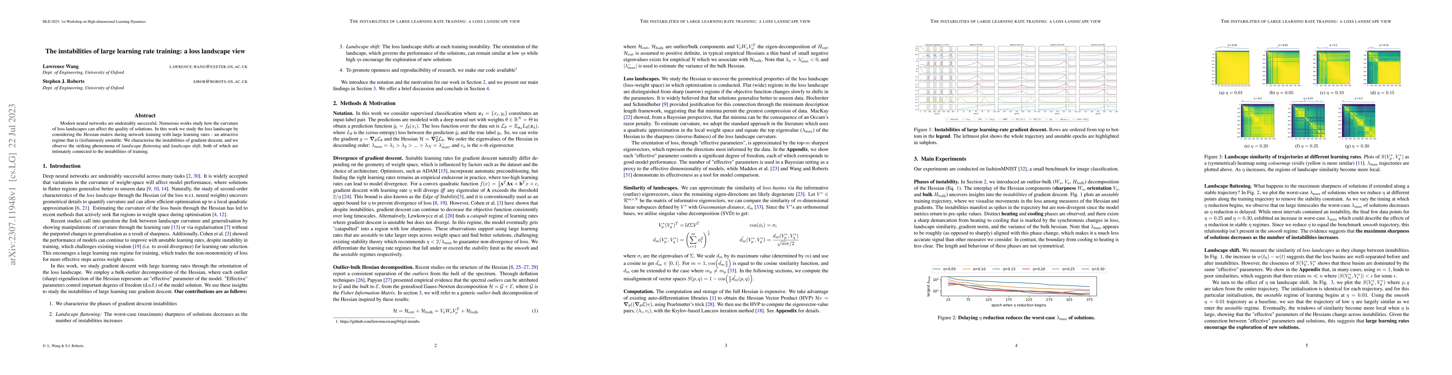 Thumbnail for The instabilities of large learning rate training: a loss landscape view