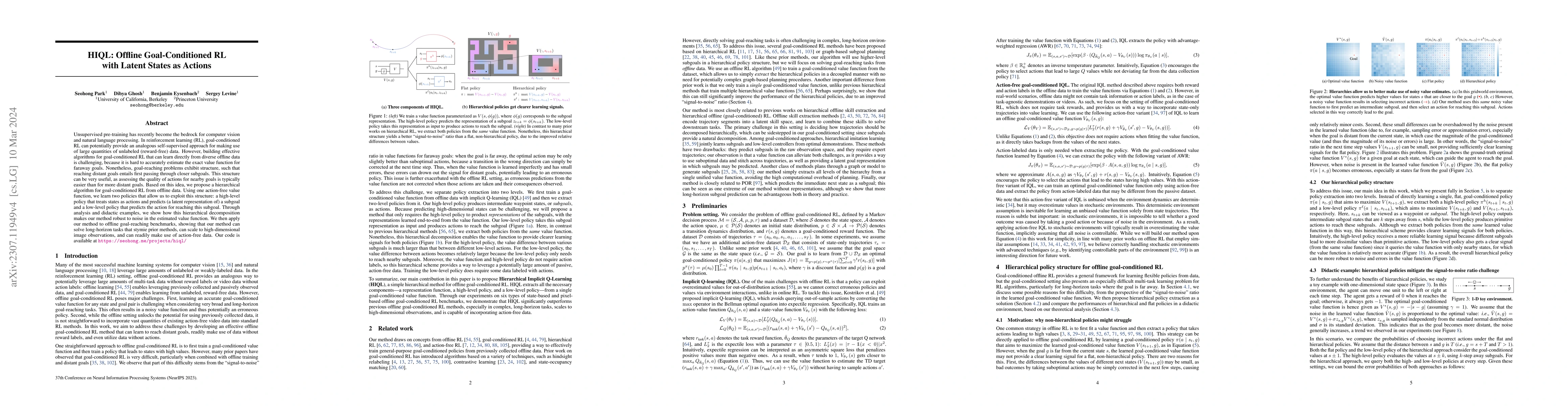 Thumbnail for HIQL: Offline Goal-Conditioned RL with Latent States as Actions