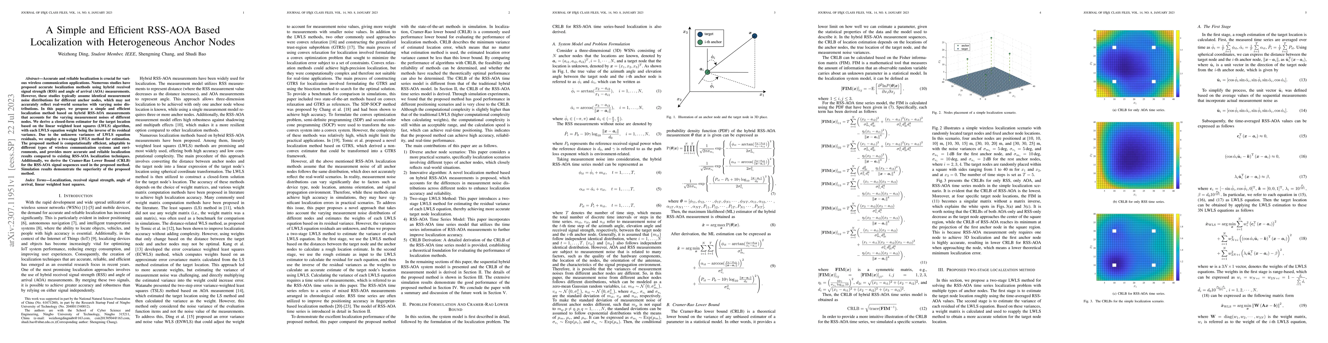 Thumbnail for A Simple and Efficient RSS-AOA Based Localization with Heterogeneous
  Anchor Nodes