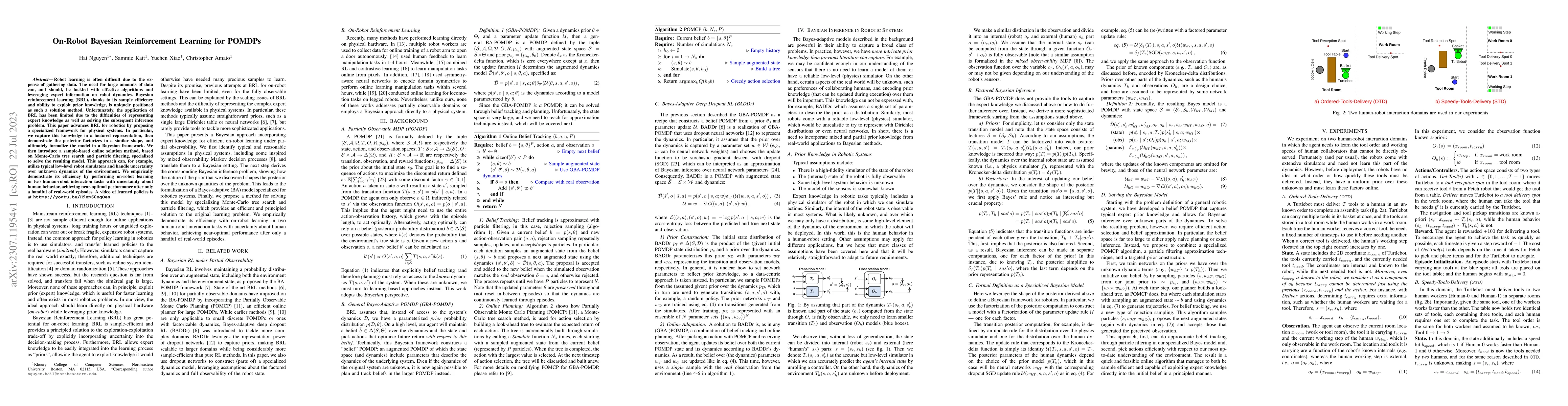 Thumbnail for On-Robot Bayesian Reinforcement Learning for POMDPs