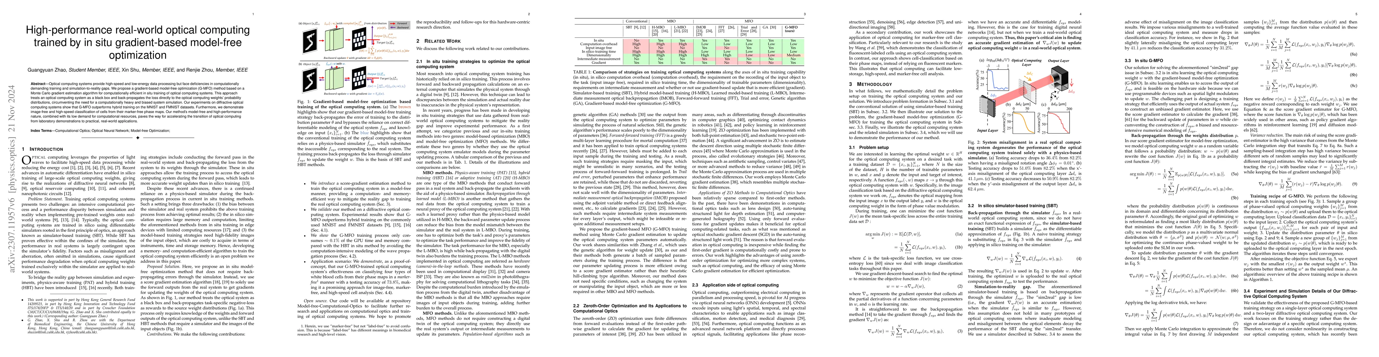 Thumbnail for High-performance real-world optical computing trained by in situ
  model-free optimization