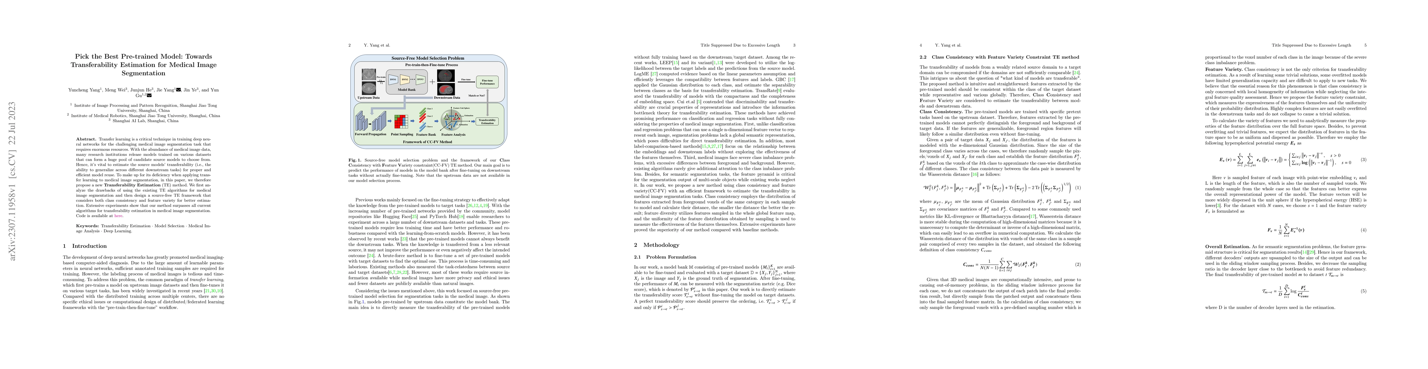 Thumbnail for Pick the Best Pre-trained Model: Towards Transferability Estimation for
  Medical Image Segmentation