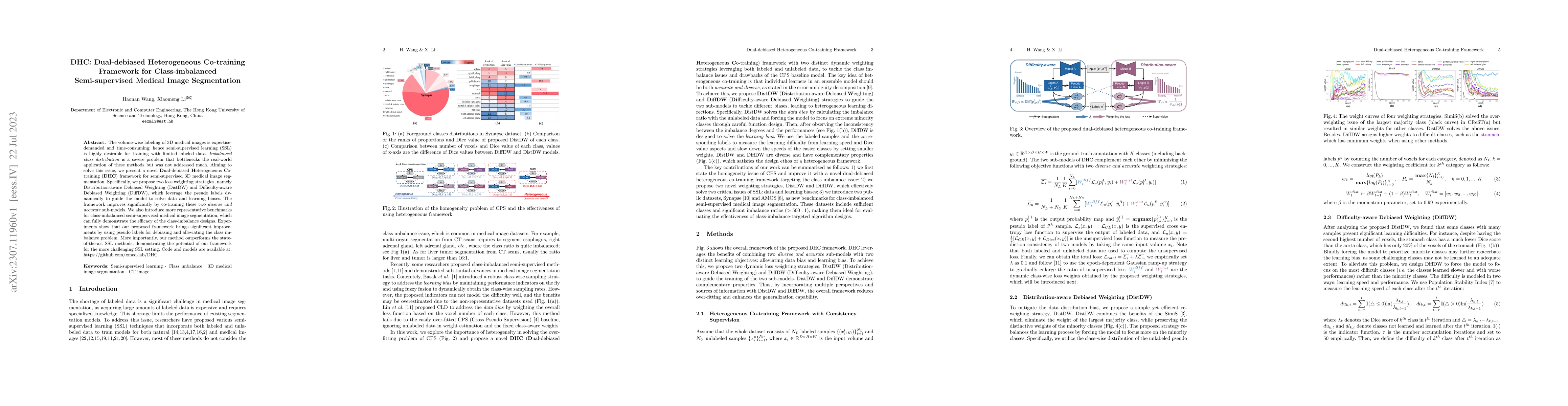 Thumbnail for DHC: Dual-debiased Heterogeneous Co-training Framework for
  Class-imbalanced Semi-supervised Medical Image Segmentation