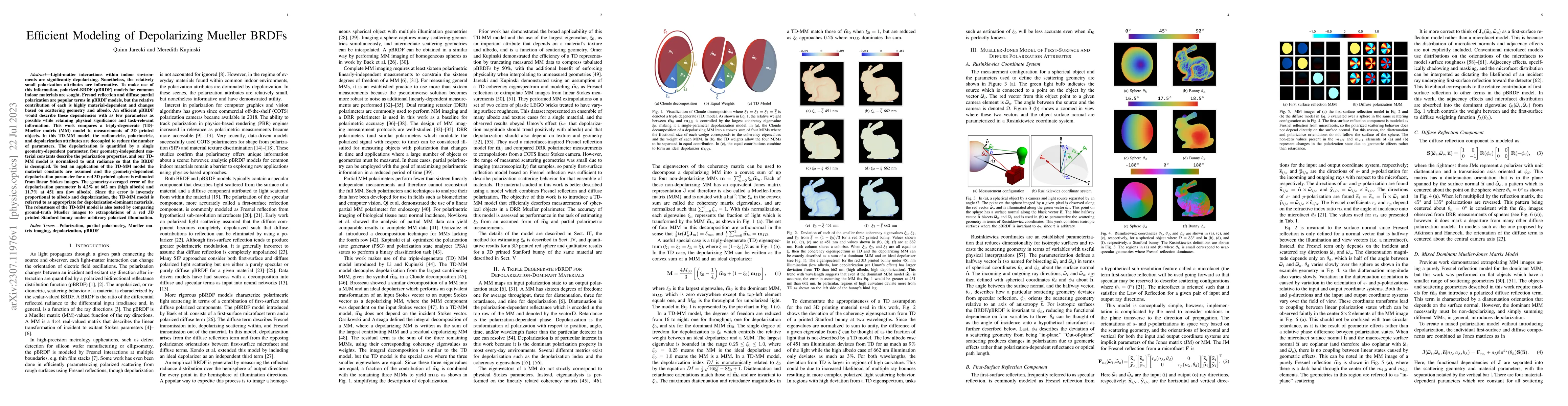 Thumbnail for Efficient Modeling of Depolarizing Mueller BRDFs
