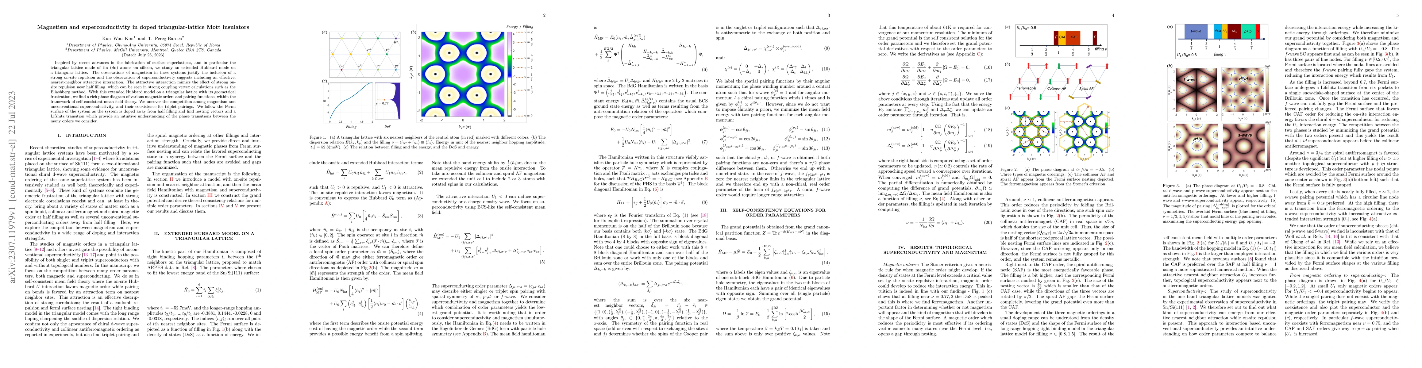 Thumbnail for Magnetism and superconductivity in doped triangular-lattice Mott
  insulators