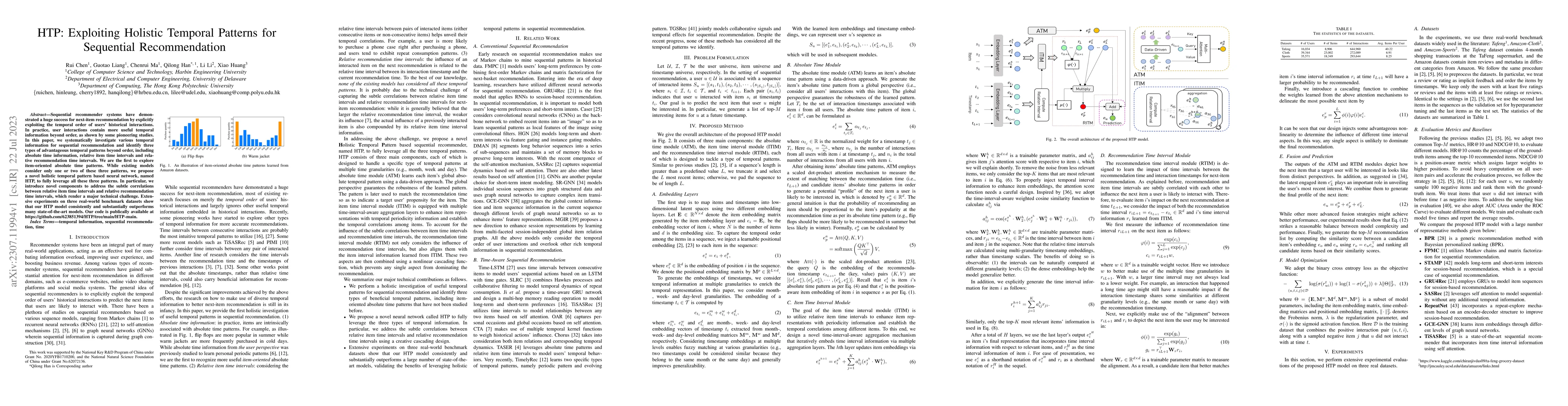 Thumbnail for HTP: Exploiting Holistic Temporal Patterns for Sequential Recommendation